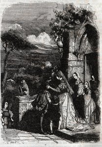 雷诺（Renaud）返回他的家人-雕刻了1851年的“《愤怒的罗兰》（Furious Roland）” 作者 未知艺术家