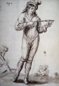 Rhabdomancia: 题为 "神秘的物理学或神圣的魔杖及其在发现水源、矿藏方面的用途 "的论文，作者是瓦莱蒙修道院院长：寻求者使用魔杖的不同方法。18世纪的手稿。双份 作者 未知艺术家