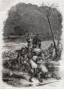 罗兰（Roland）屠杀Cymosque人民-从““ Furious Roland””中雕刻1851年 作者 未知艺术家