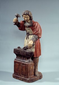 圣克雷平是鞋匠的守护神。匿名雕塑 多色木 作者 未知艺术家