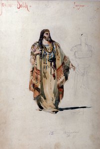卡米尔·圣桑（Saint-Saens）为歌剧《参孙与达丽拉》制作的参孙服装。 1877年 作者 未知艺术家