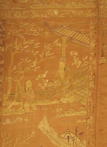 绸缎，绣花。 作者 未知艺术家