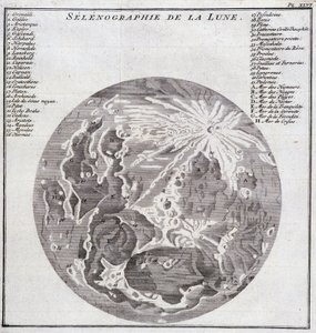 月球的Selenography--载于 "George Juan和Antoine de Ulloa先生奉西班牙国王之命进行的南美历史之旅"，T.2，在C.A. Jombert，巴黎皇家图书馆。 作者 未知艺术家