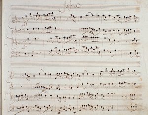 Giuseppe Aldrovandini的歌剧Mithridate（1706）的乐谱页面 作者 未知艺术家