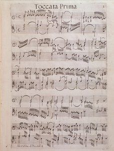 Sheet music page of Second book of toccate by Girolamo Frescobaldi 作者 未知艺术家