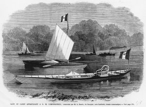 Skiff and canoe next to the imperatrice, built by M.A. Searle de Stangate, near Lambeth - engraving 作者 未知艺术家