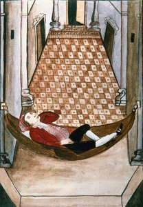 Sleepy Spaniard in a hammock of a rich palace, from the book "Trujillo del Peru" or "Códice Martínez Compañón", by Baltazar Martinez Compañón y Bujanda, bishop of Trujillo (1782-1785) 作者 未知艺术家