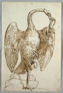 天鹅和两条蛇 作者 未知艺术家