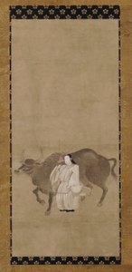 天神（菅原道真）与一头牛 作者 未知艺术家