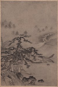 水边茅草屋 作者 未知艺术家