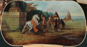 浴马图》，1701-1800 年间（布面油画） 作者 未知艺术家