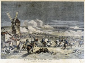 瓦尔米之战（1792 年），根据霍勒斯·韦尔内的画作。 1892 年的“小杂志”插图。 作者 未知艺术家