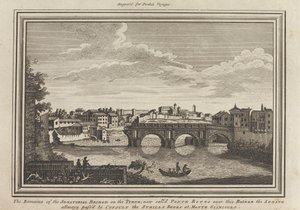 泰伯河上元老院桥的遗迹；现在称为 Ponte Rotto，元老院通过这座桥前往吉亚尼库洛山（Monte Gianiculo）查阅西比尔斯的书籍。 作者 未知艺术家