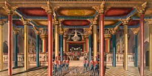 “1840 年 2 月马德拉斯附近的 Tanjore Durbar”（水彩） 作者 未知艺术家