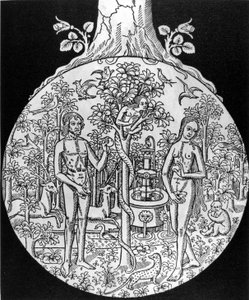 The Tree of Science (Adam and Eve in Paradise) - engraving, deb. 16th century, in “” L