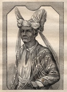 艾蒂安-马尔尚船长（1755-1793）的环球探险（1790-1792）：帝汶岛（印度尼西亚群岛）国王的肖像--插图取自 "18世纪伟大的航海家" 作者 未知艺术家