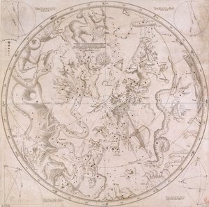 截至 1678 年的两半球主要恒星的赤经和赤纬 作者 Unknown artist