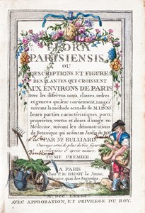 Flora Parisiensis 或巴黎周围植物的描述和图谱》第一卷扉页 作者 未知艺术家