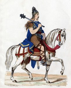 Un chef des Francs - in "Les Costumes civil et militaires des Francais dans travers les Siecles Paris F. Roy 1882" 。 作者 Unknown artist