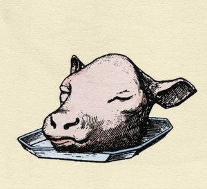 小牛肉头，雕刻 19 世纪后期。 作者 未知艺术家