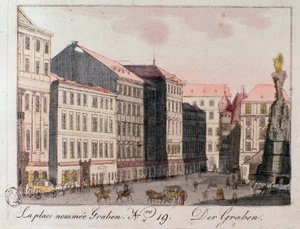 View of Graben Square in Vienna. 作者 未知艺术家