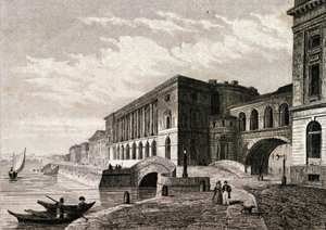 1828 年圣彼得堡剧院的景色。 作者 未知艺术家