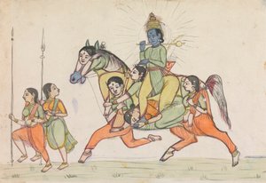 毗湿奴骑在由女侍从组成的马背上 作者 未知艺术家