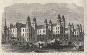 沃德岛移民医院--纽约州--移民委员会的建立--1869年《图解世界》中的版画 作者 未知艺术家