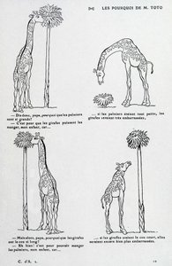 Why from Mr. Toto: Why the palm tree is so big and why the giraffe has such a long neck. (comedy drawing on Darwin