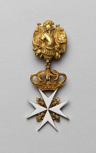 玛丽亚·费奥多罗夫娜 (Marie Fedorovna) 的马耳他十字勋章 - 18 世纪后期的勋章、勋章和奖章。 - 铜上搪瓷 - 作者 未知艺术家