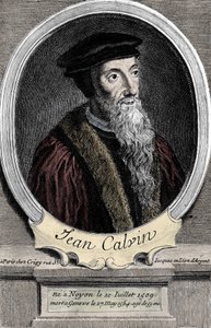 Jean Calvin (1509-1564) 的肖像，法国宗教改革家和作家。 作者 未知艺术家