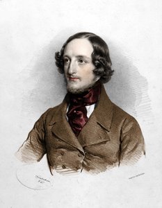 作曲家西吉斯蒙德·塔尔伯格 (1812 - 1871) 的肖像。 作者 未知艺术家