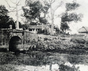 河内，1883 年的纸桥。 作者 未知的摄影师
