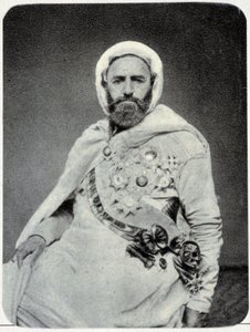 1875 年阿卜杜勒卡德尔 (Abdulkader) 的肖像 - 照片。 作者 未知的摄影师