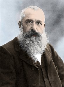 法国画家克劳德·莫奈 (1840-1926) 的肖像。 作者 未知的摄影师