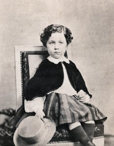 拿破仑三世之子尤金·路易斯·拿破仑·波拿巴 (Eugene Louis Napoleon Bonaparte) (1856-1879) 的肖像。 1860 年 6 月在枫丹白露拍摄的匿名照片 作者 未知的摄影师