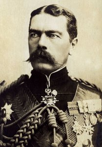 喀土穆的基奇纳勋爵 (1850-1916) 的肖像，英国军队。 作者 未知的摄影师