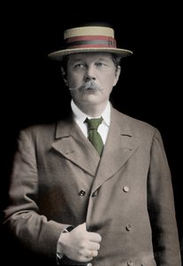 阿瑟-柯南-道尔爵士（1859-1930）的肖像，英国作家，"夏洛克-福尔摩斯 "这一人物的创造者。 作者 未知的摄影师