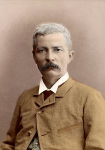 亨利-莫顿-斯坦利爵士（生于约翰-罗兰兹）（1841-1904）的肖像，威尔士记者和探险家。后期着色 作者 未知的摄影师