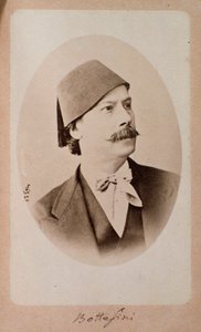 意大利指挥家、低音提琴音乐家和作曲家 Giovanni Bottesini (1821-1889) 的肖像照片。 19 世纪博洛尼亚，市民音乐书目博物馆 作者 未知的摄影师