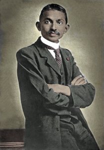 印度政治和精神领袖莫罕达斯·卡拉姆昌德·甘地（Mohandas Karamchand Gandhi，1869-1948）被称为圣雄的肖像 作者 未知的摄影师