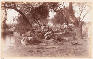 指导骑兵在德里运动营夺取了阿里普尔运河大桥，1885年 作者 不明