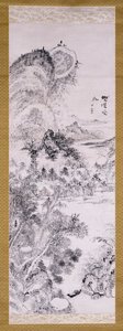 荒野十字路口的空渡轮（纸本水墨）