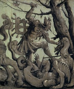圣乔治战斗龙，1520（石灰上的蛋彩画） 作者 乌尔斯·格拉夫