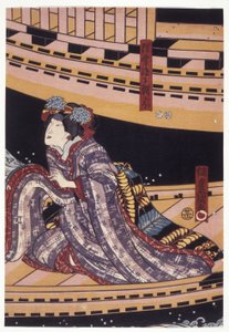 乐队？ 浅香《美雪的角色》、后来的朝颜（彩色木刻版画）