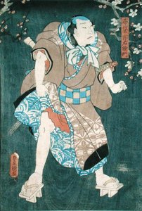 丰国戏剧五人组》中的五人组细节（另见157882 作者 歌川国贞