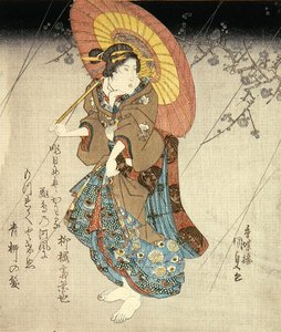 岩井梦三郎二世扮演的情人，约1827-30（彩色木版画）。 作者 歌川国贞
