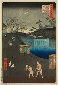 鸟门外的葵坡（鸟之本青坂），选自 "江户名胜百景 "系列 作者 歌川宏重