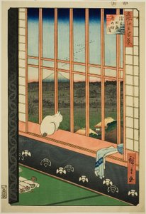 浅草稻田和鸟之町节庆（浅草箪笥鸟之町模式），选自 "江户百景 "系列 作者 歌川宏重