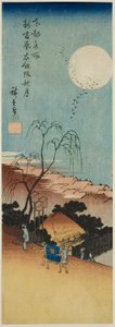 江门坂新吉原的秋月（江门坂新吉原秋月），选自 "东都名胜（东都名胜）"系列 作者 歌川宏重